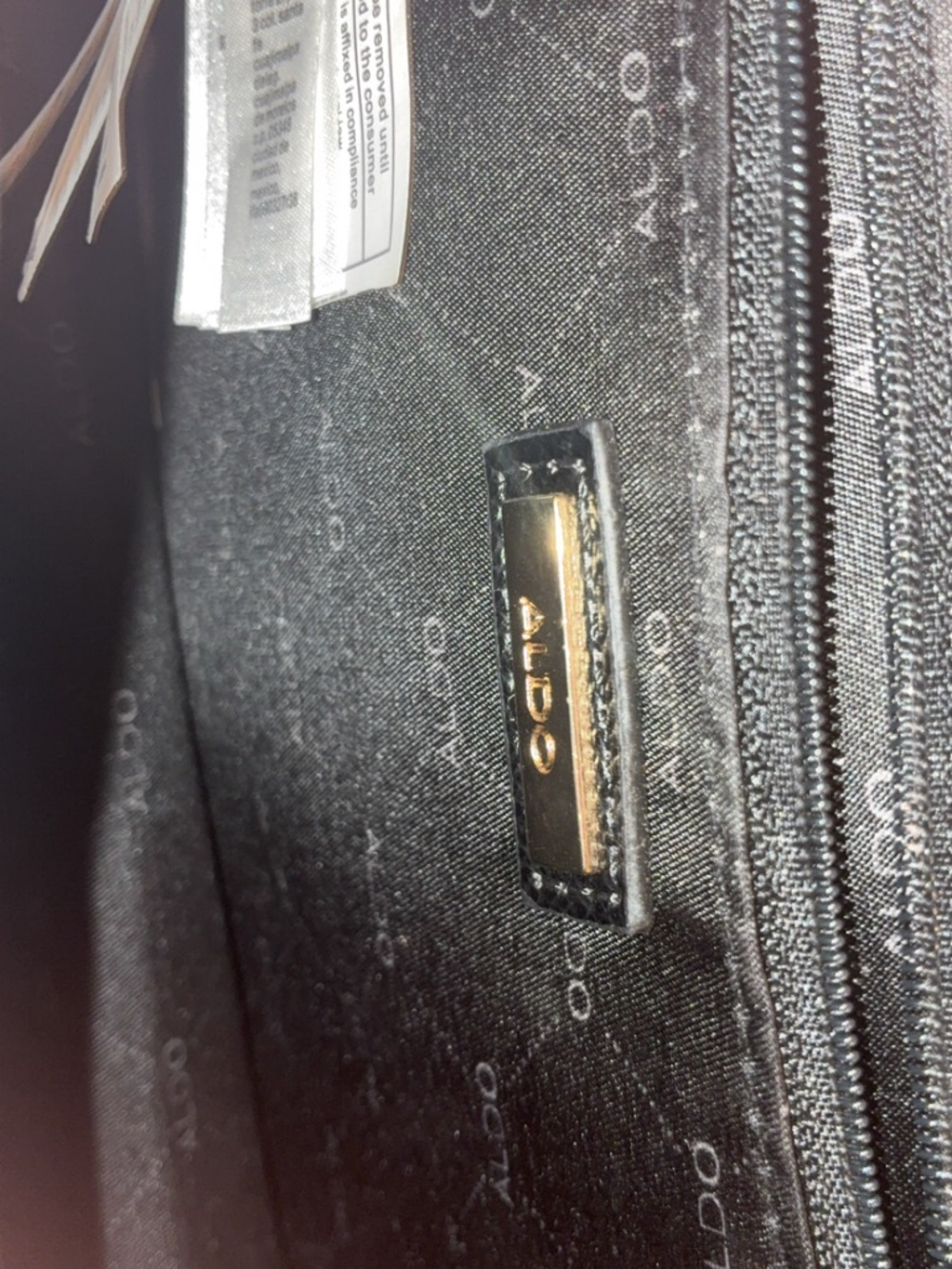 Aldo Black & White Geo-Print Chain Crossbody - Picture 9 of 9